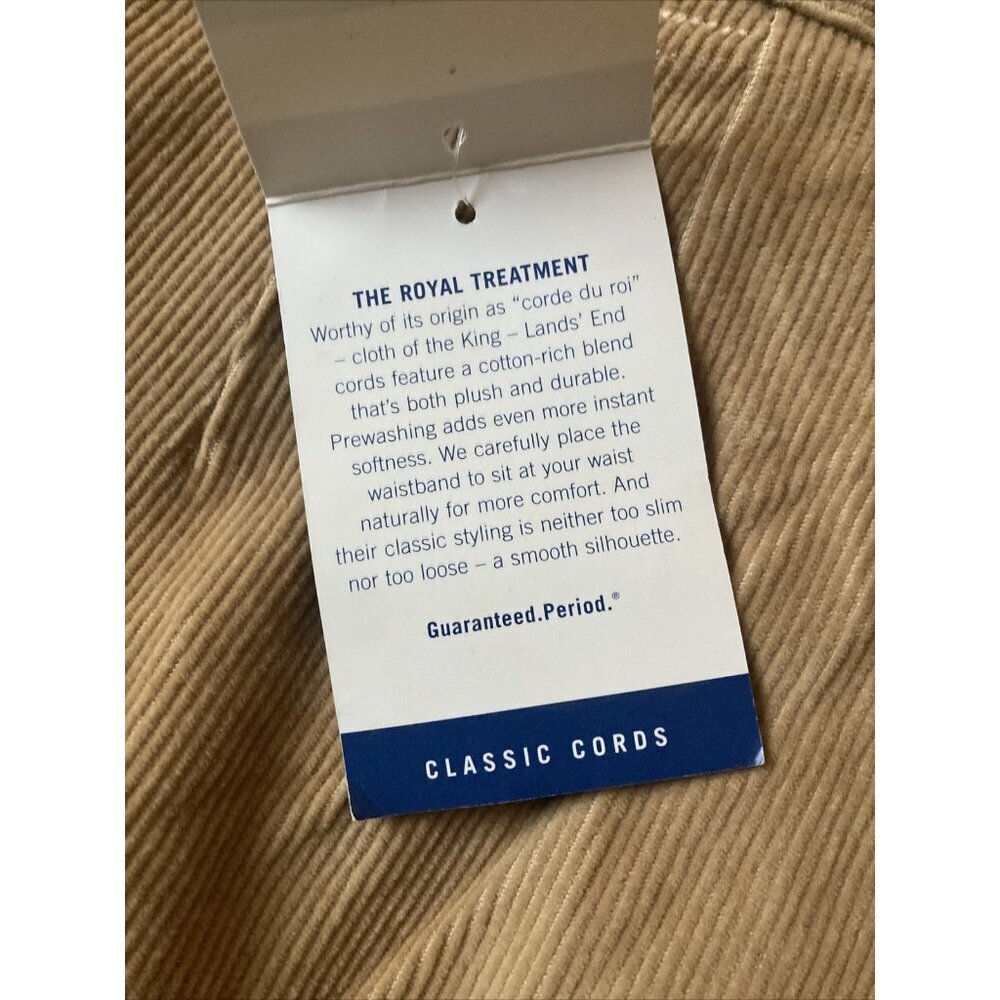 New Ladies Lands End Tan Courduroy Pants Size 18 NWT 36 X 29 - Picture 6 of 8